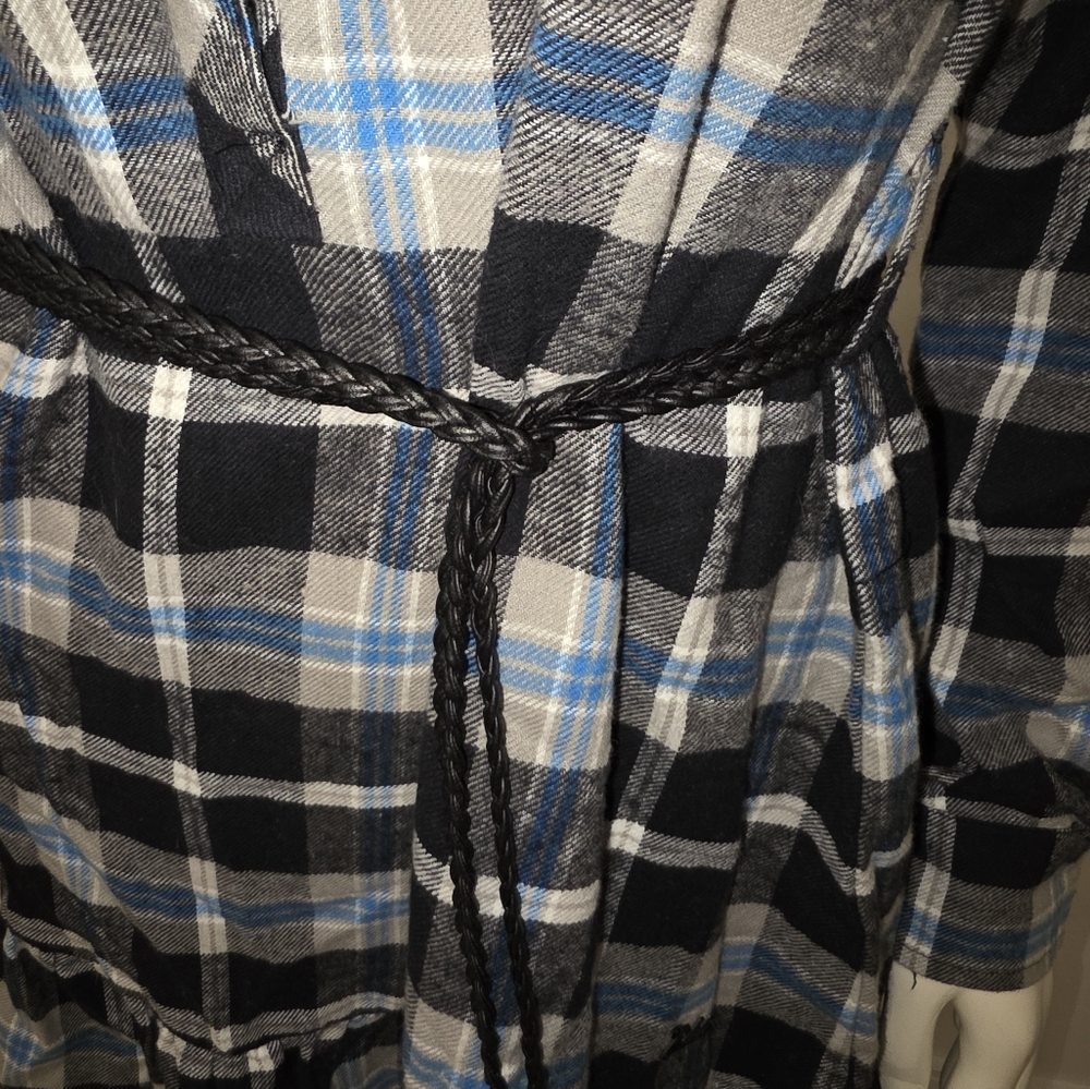 ICHI Flannel Plaid Shirt Dress XS - Picture 6 of 15